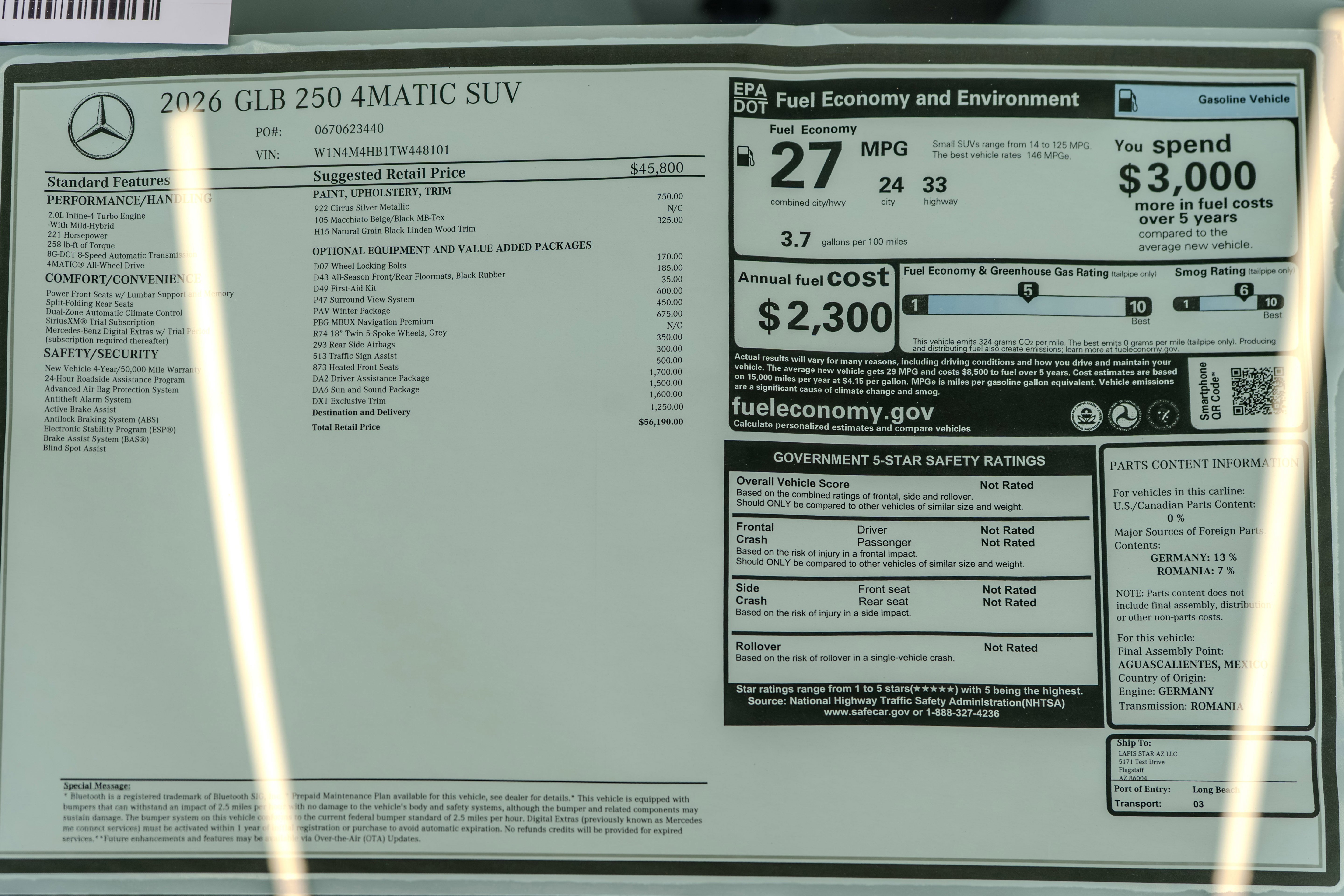 New 2026 Cirrus Silver Metallic Mercedes-Benz GLB 250 image 72