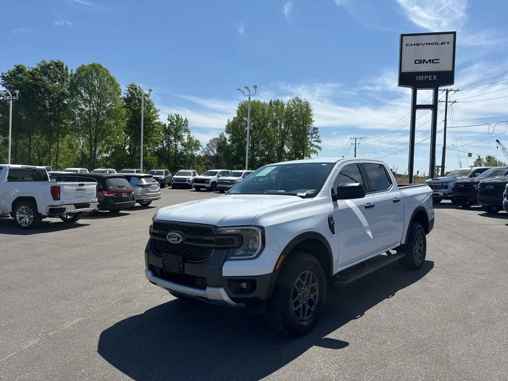 White 2025 Ford Ranger XLT SuperCrew 4WD Pickup Truck Four-Wheel Drive Automatic