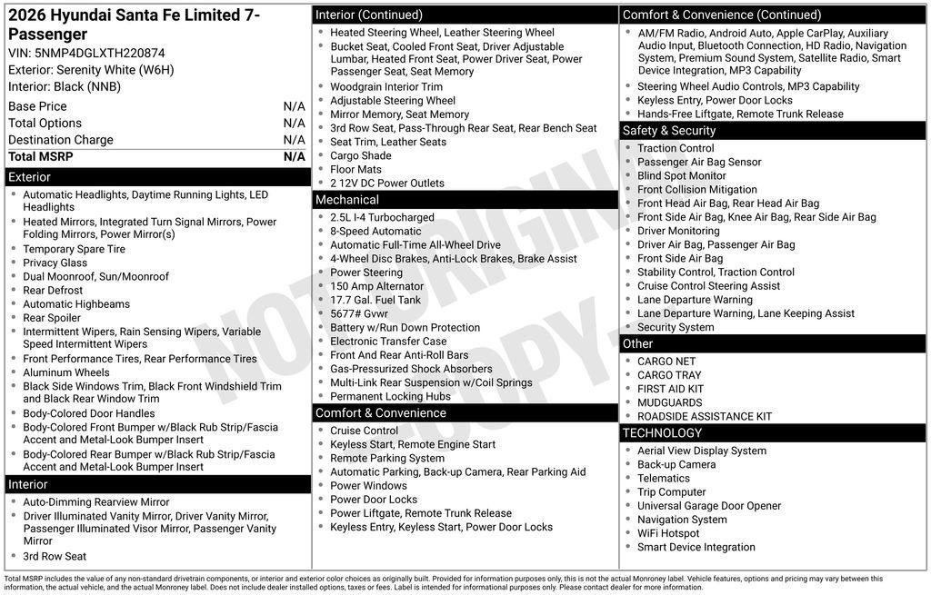 New 2026 White Hyundai Limited AWD image 42