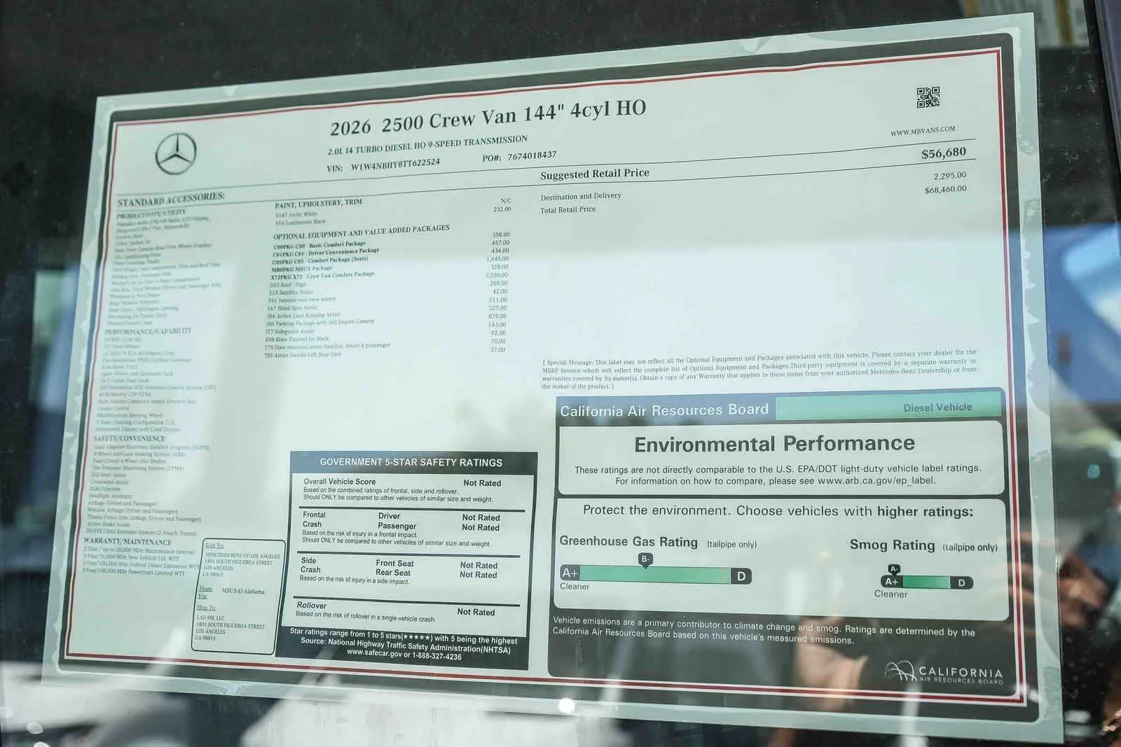 New 2026 Arctic White Mercedes-Benz Crew 144WB High Roof RWD 2.0L I4 Diesel Turbo HO image 35
