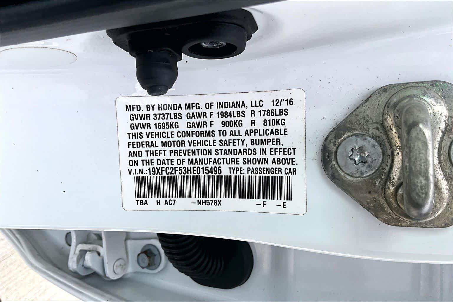 Used 2017 Taffeta White Honda LX image 33
