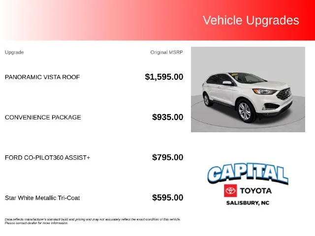 Used 2020 White Ford SEL image 2