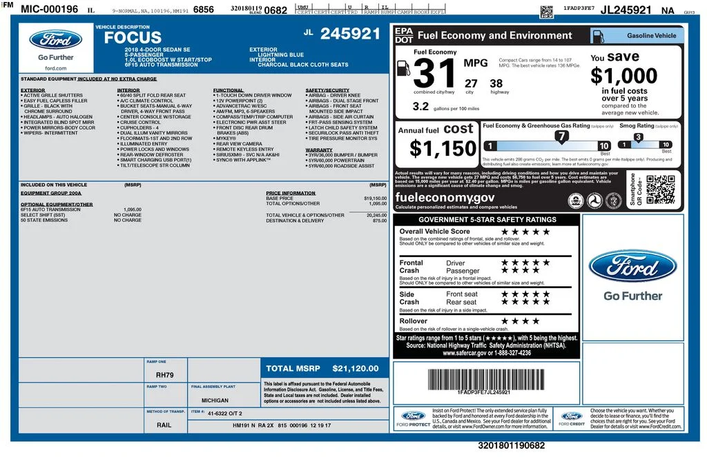 Used 2018 Blue Ford SE image 25