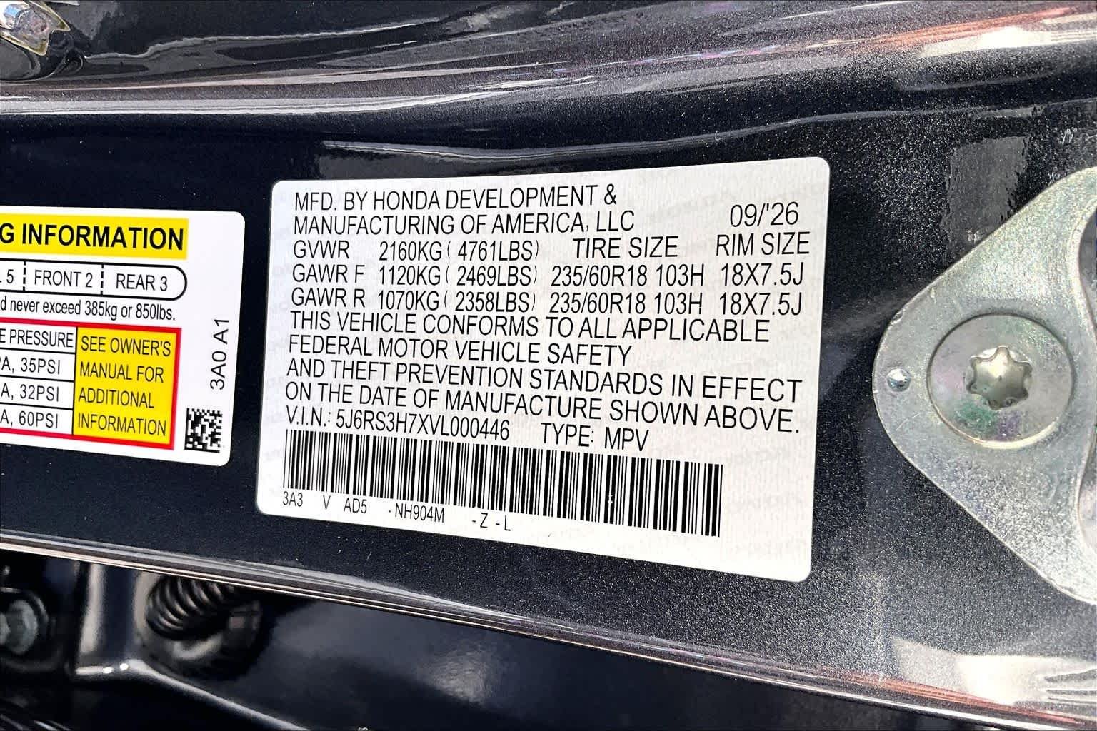 New 2027 Meteorite Gray Metallic Honda EX-L image 14