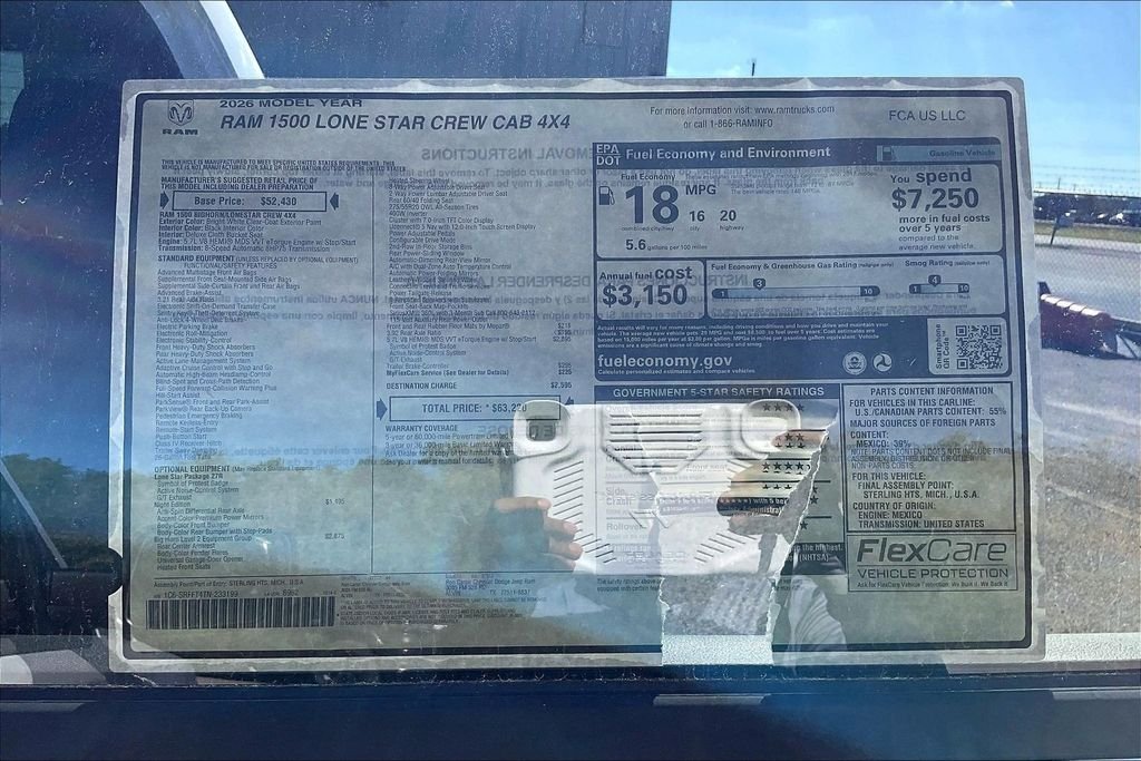 New 2026 Ram 1500 Big Horn/Lone Star 4D Crew Cab