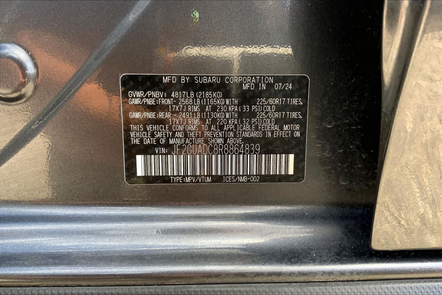 Used 2024 Magnetite Gray Metallic Subaru Premium image 36