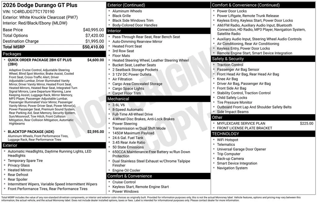 New 2026 White Knuckle Clear-Coat Exterior Paint Dodge GT Plus image 6