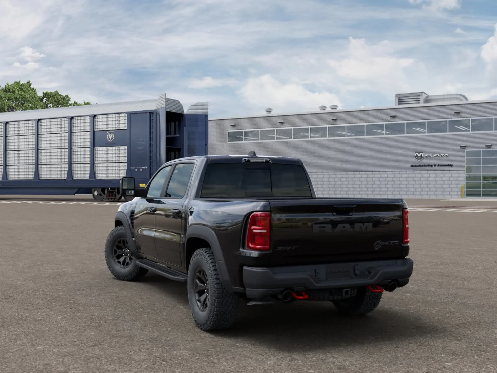 New 2027 Diamond Black Crystal Pearl-Coat Exterior Paint RAM TRX SRT image 3