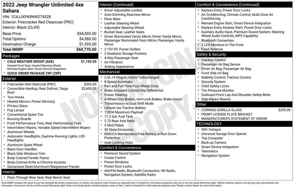 Used 2022 Red Jeep Unlimited Sahara 4xe image 39