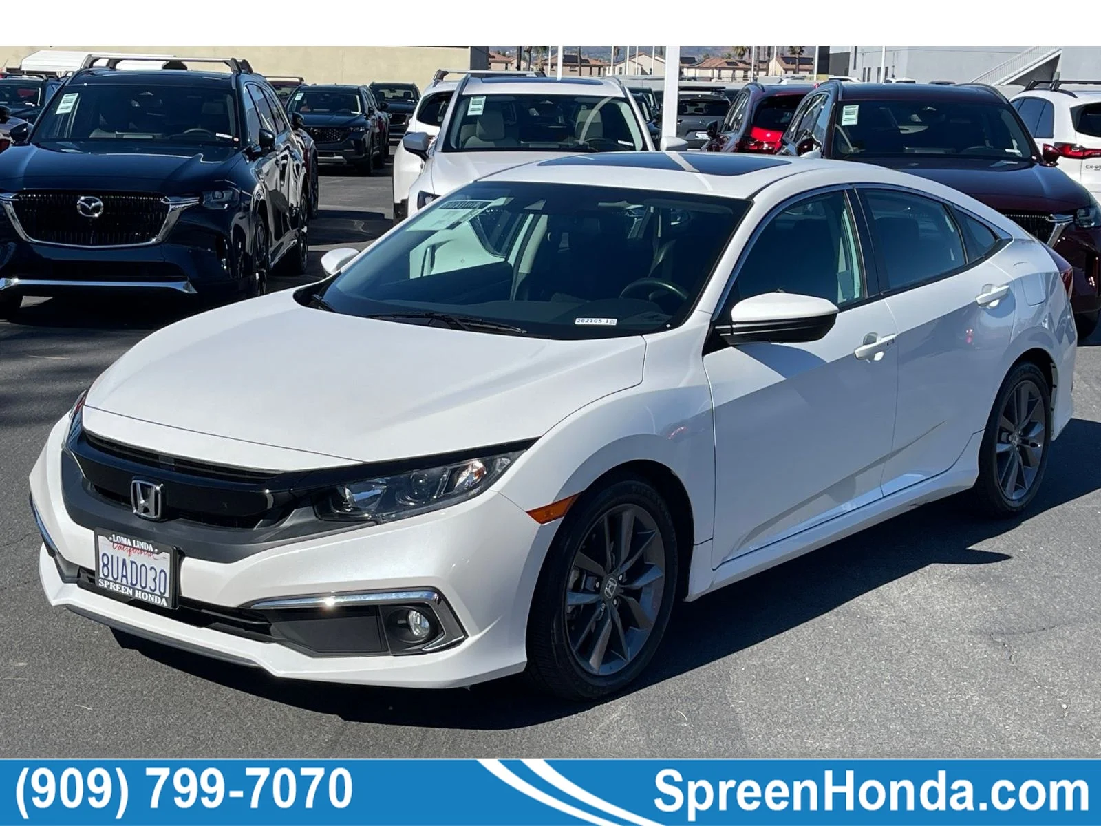 Used 2021 Platinum White Pearl Honda EX image 1