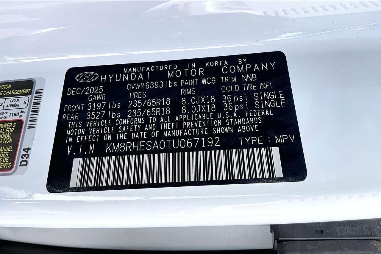 New 2026 Creamy White Pearl Hyundai SEL Premium 7P image 21