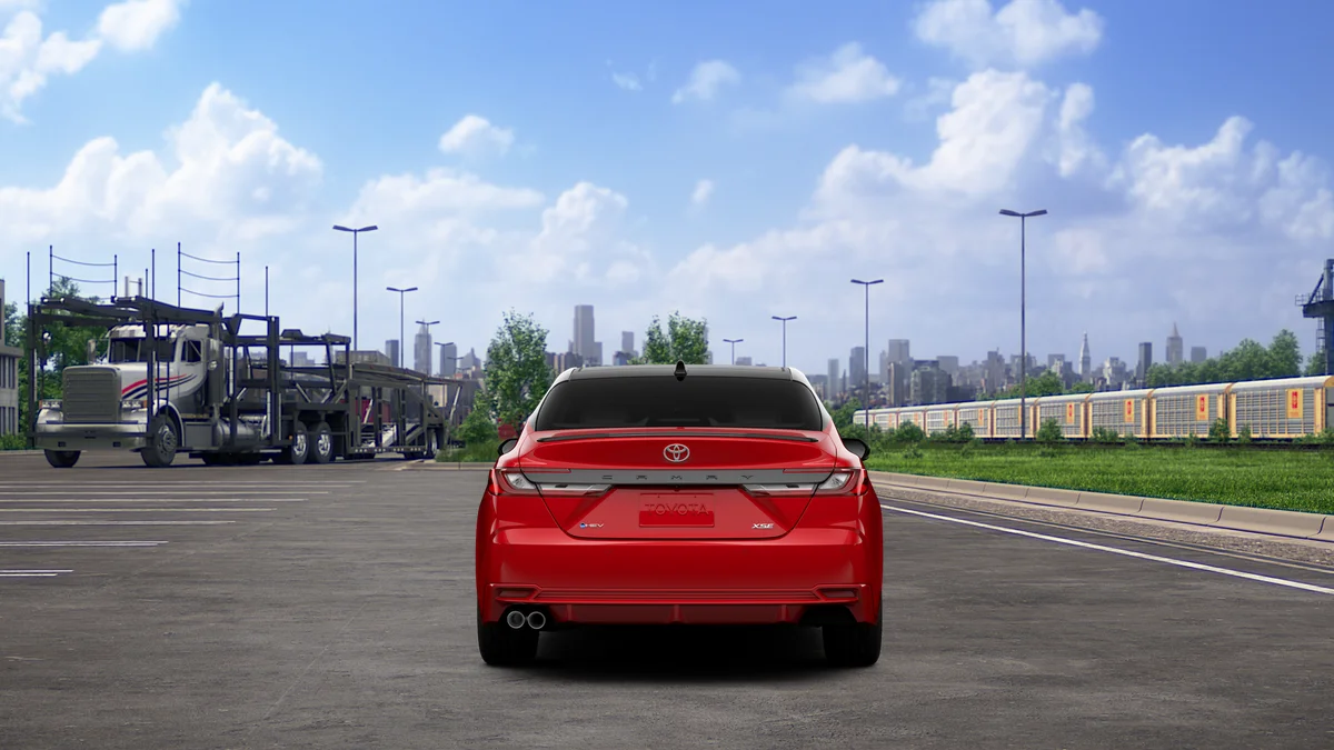 New 2026 Supersonic Red with Midnight Black Metallic roof Toyota XSE image 8