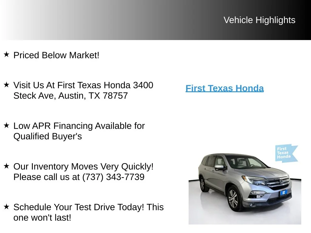 Used 2016 Silver Honda EX-L image 9