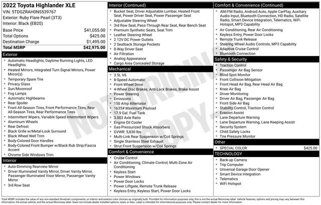 Used 2022 Red Toyota XLE image 33