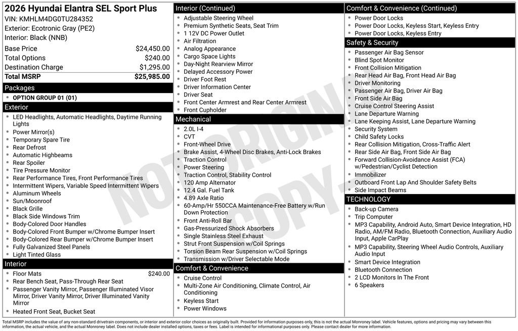 New 2026 Gray Hyundai SEL Sport Plus image 17