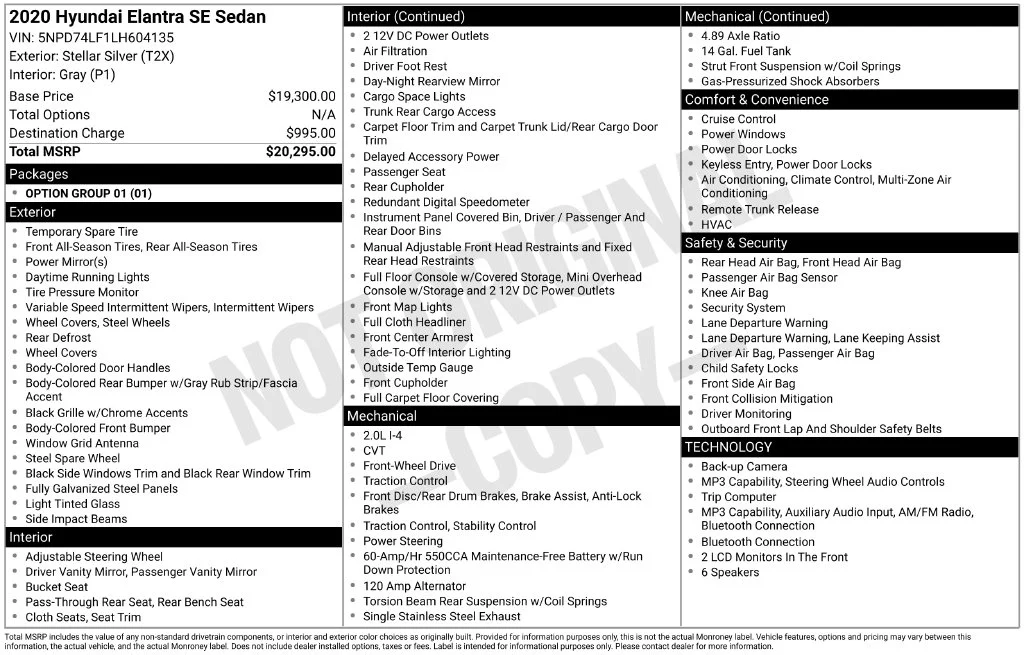 Used 2020 Silver Hyundai SE image 3