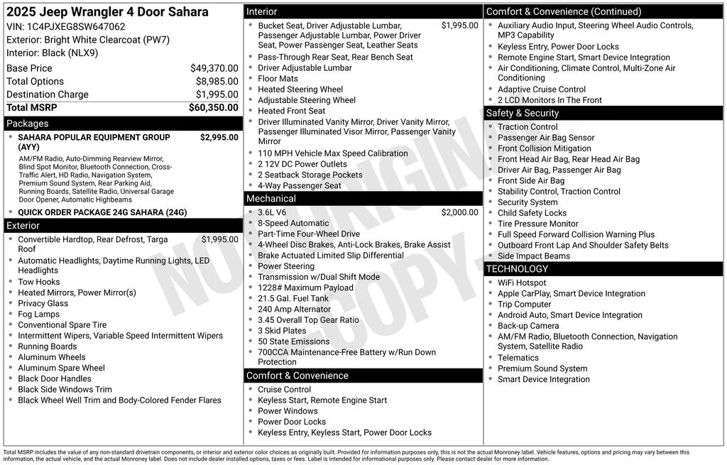 Used 2025 White Jeep Sahara image 5