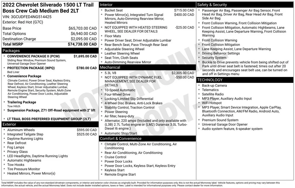 Used 2022 Red Hot Chevrolet LT Trail Boss image 34