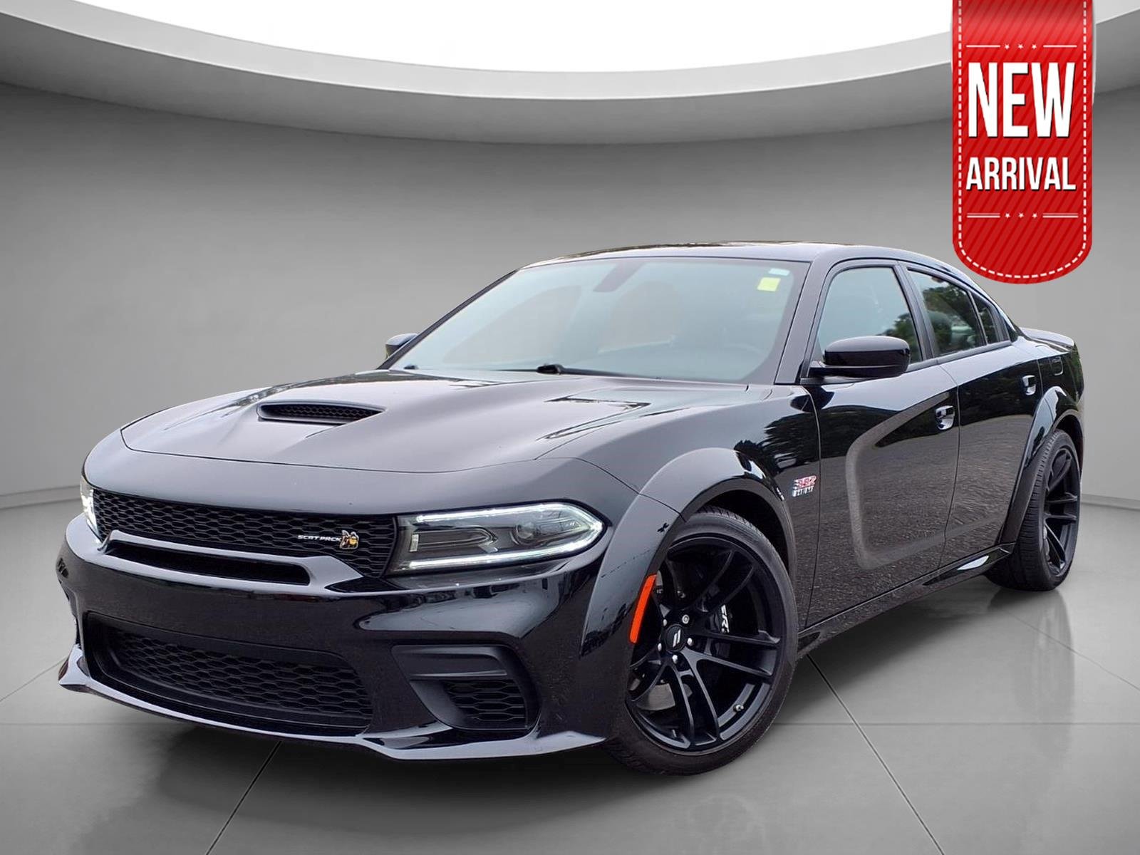 Used 2023 Pitch Black Clearcoat Dodge Scat Pack Widebody image 1