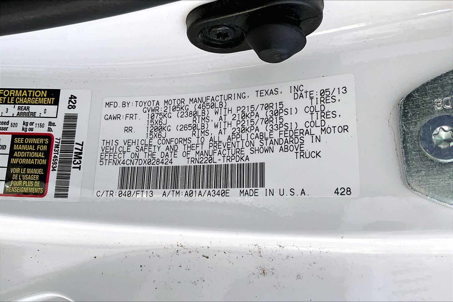 Used 2013 Super White Toyota  image 31