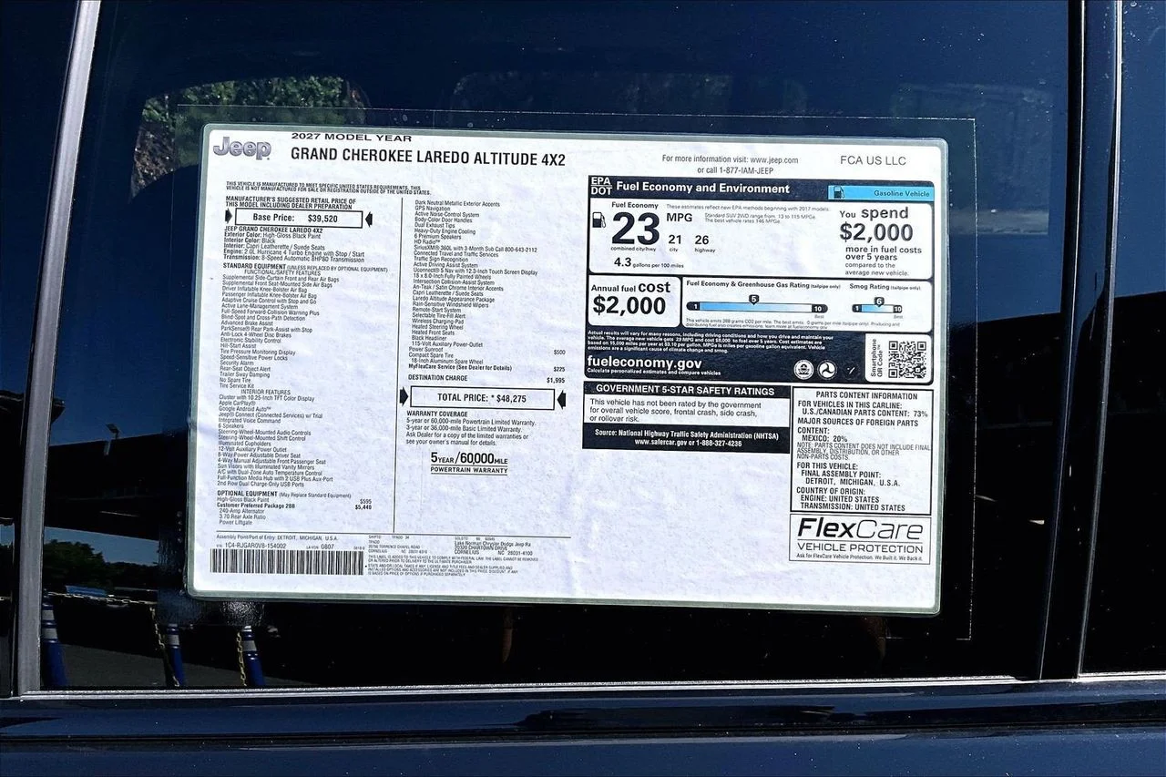 New 2027 High-Gloss Black Paint Jeep Laredo Altitude image 37