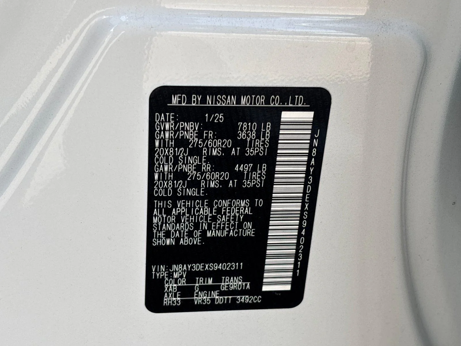 Used 2025 Aspen White Tricoat/Super Black Nissan PRO-4X image 12