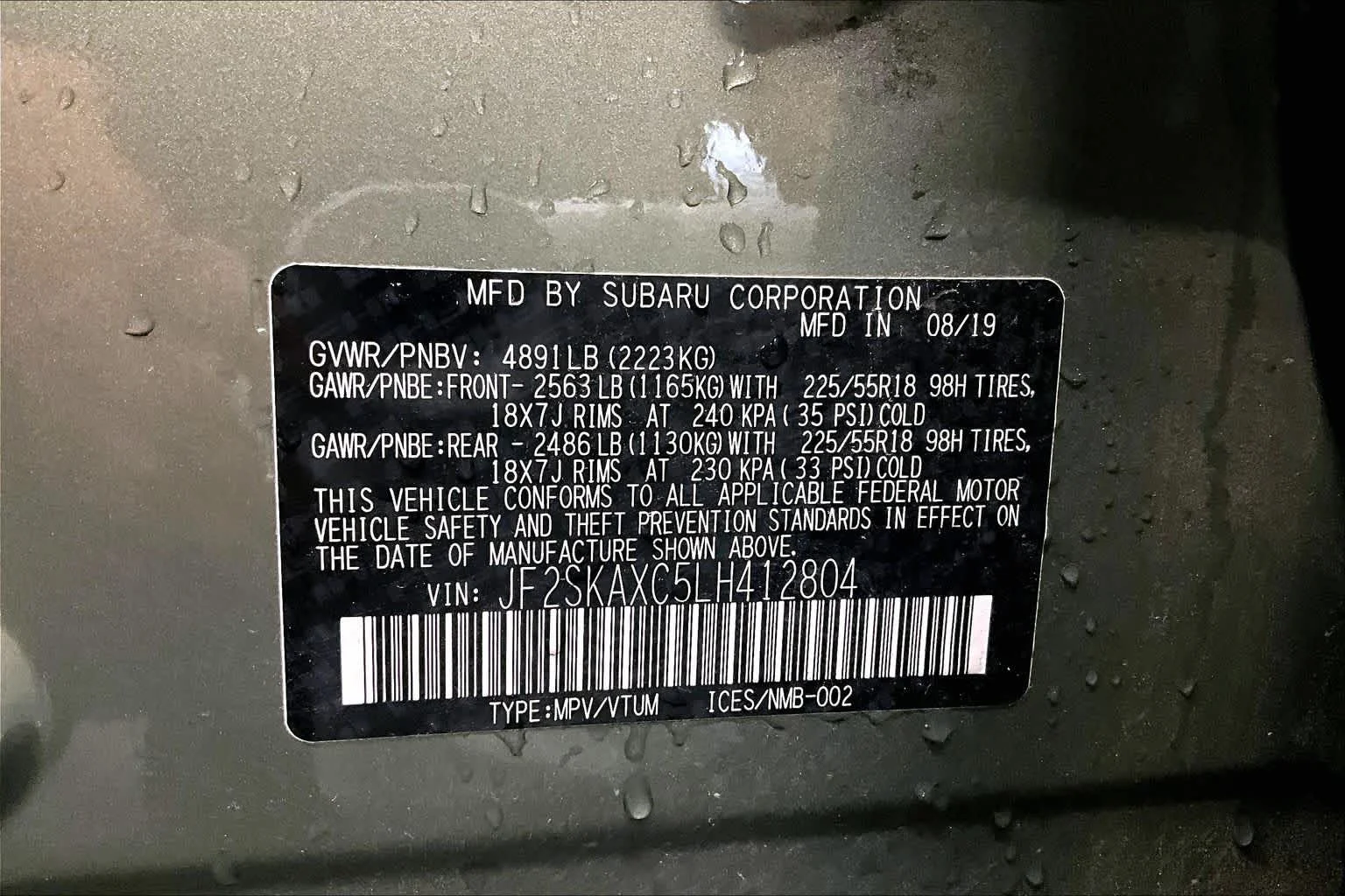 Used 2020 Jasper Green Metallic Subaru Touring image 36