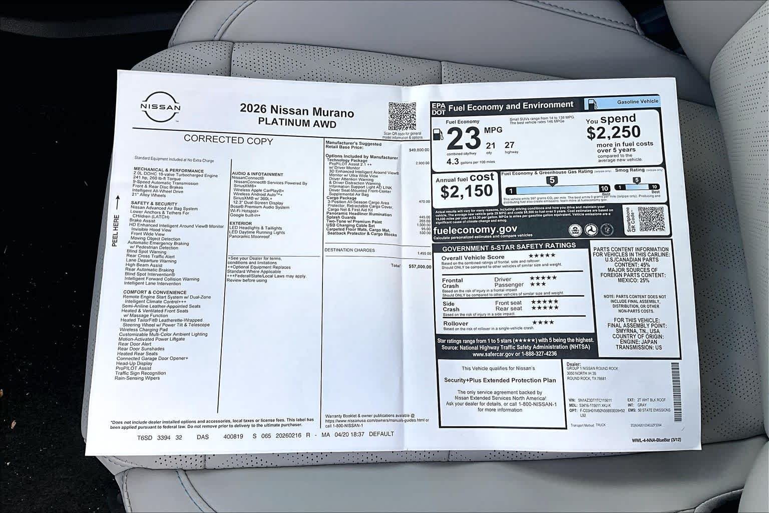 New 2026 Everest White Pearl TriCoat / Super Black Two-tone Nissan Platinum image 19