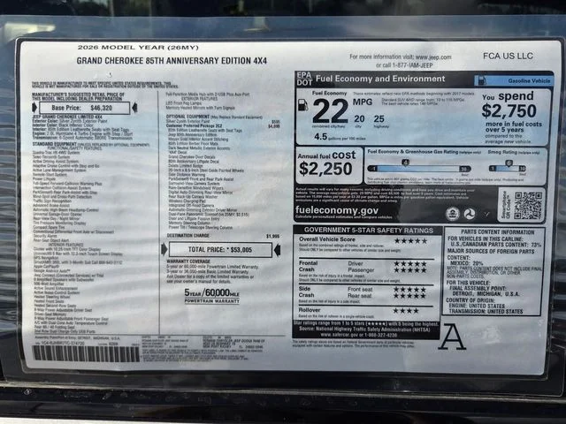 New 2026 Silver Zynith Jeep 85th Anniversary Edition image 3