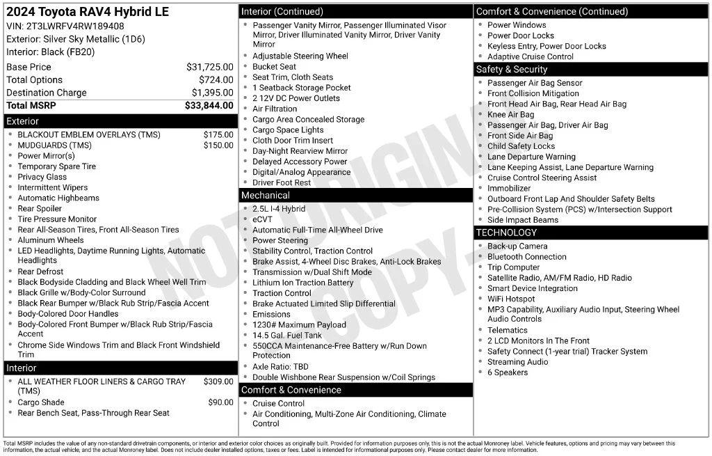 Used 2024 Silver Toyota LE image 2
