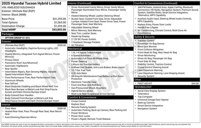 Used 2025 Red Hyundai Limited image 3