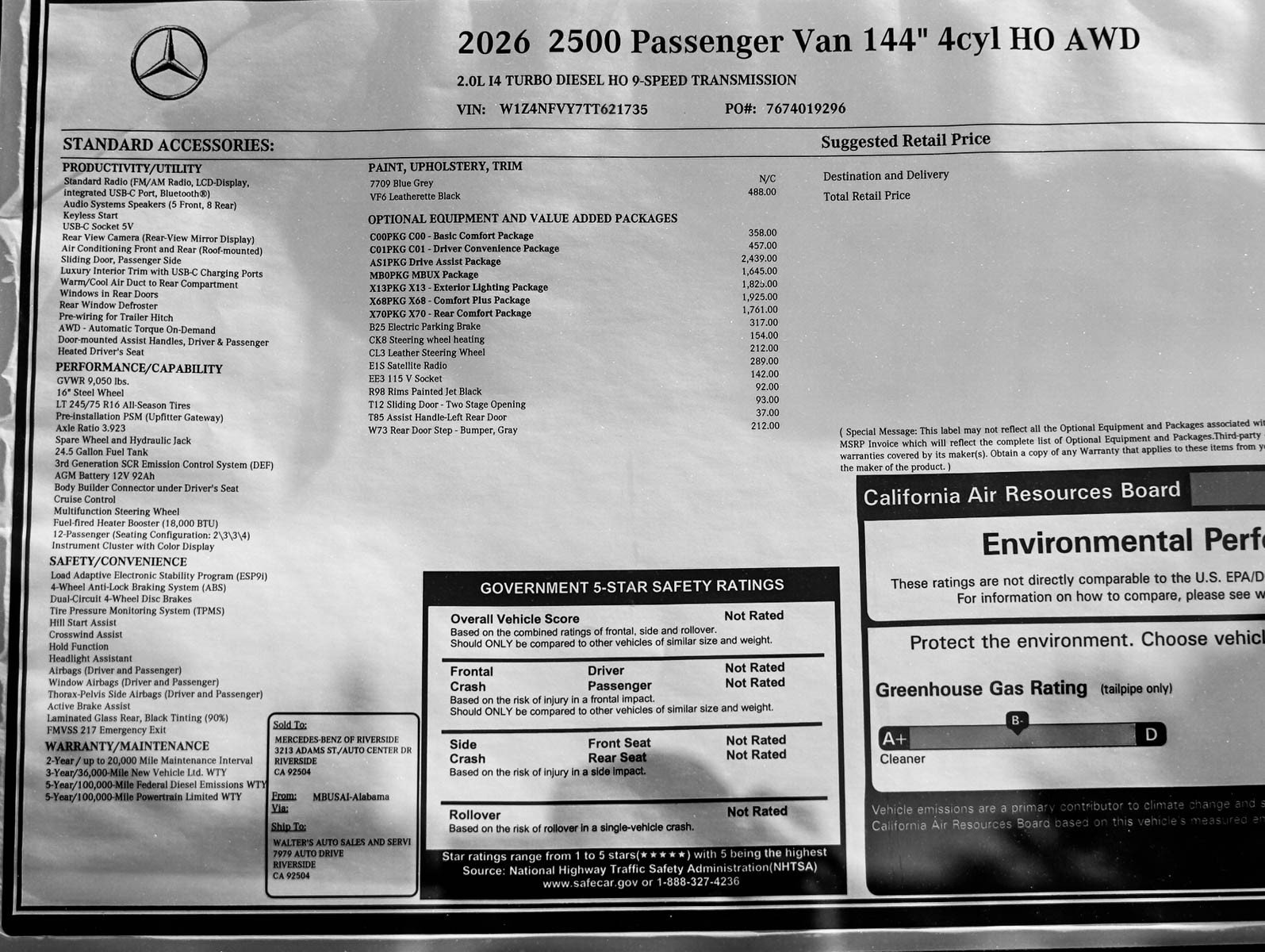 New 2026 Blue Gray Mercedes-Benz 2500 Standard Roof I4 Diesel HO 144 AWD image 26