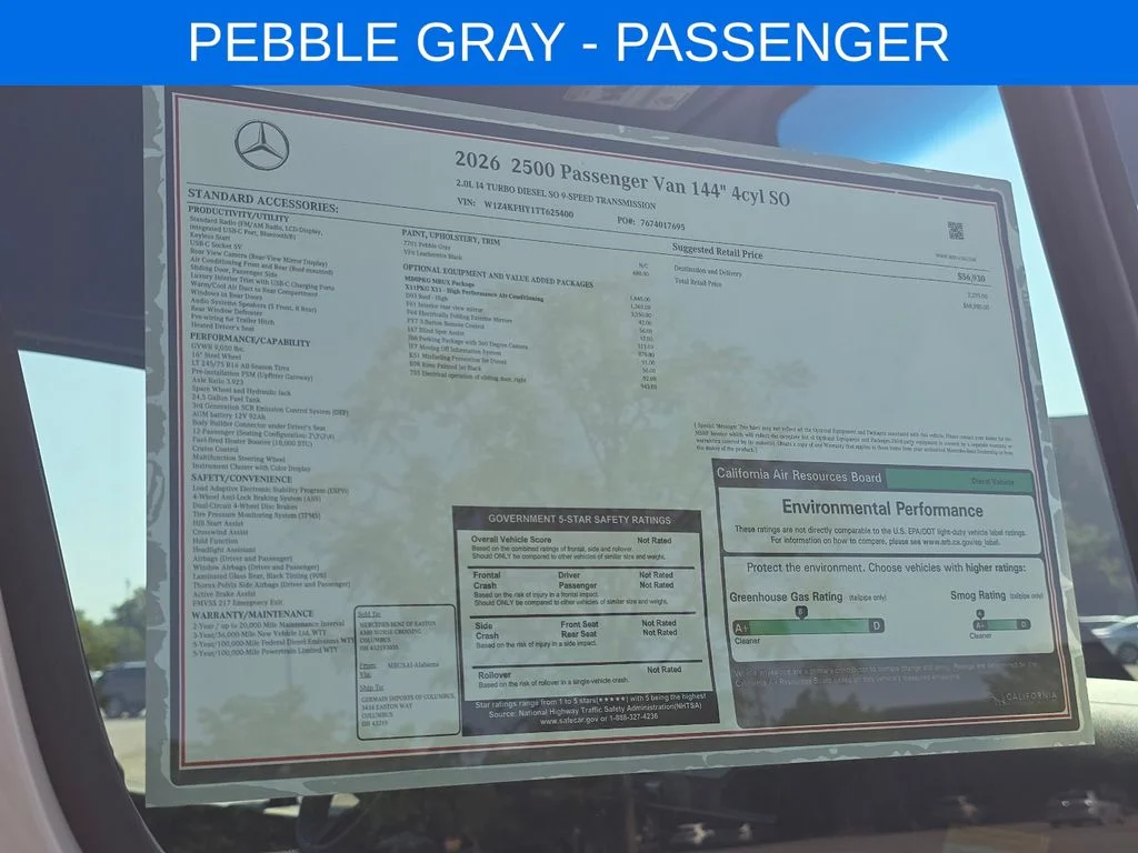 New 2026 Pebble Grey Mercedes-Benz Passenger 144 WB image 7