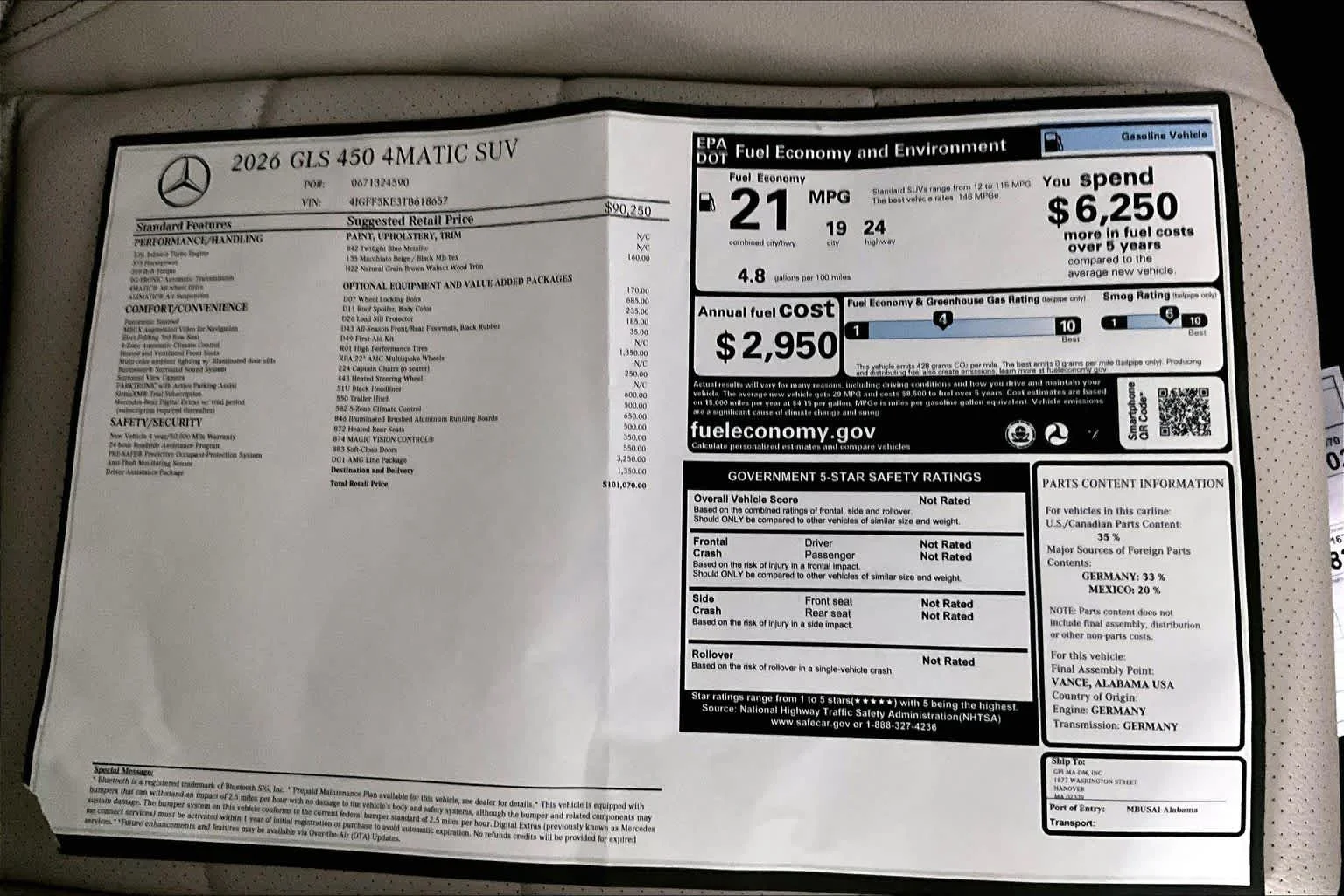 New 2026 Twilight Blue Metallic Mercedes-Benz GLS 450 image 19