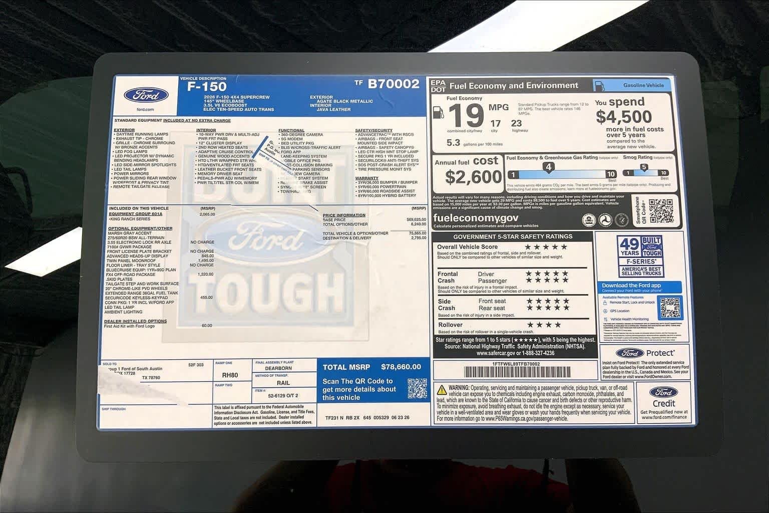 New 2026 Agate Black Metallic Ford King Ranch® image 21