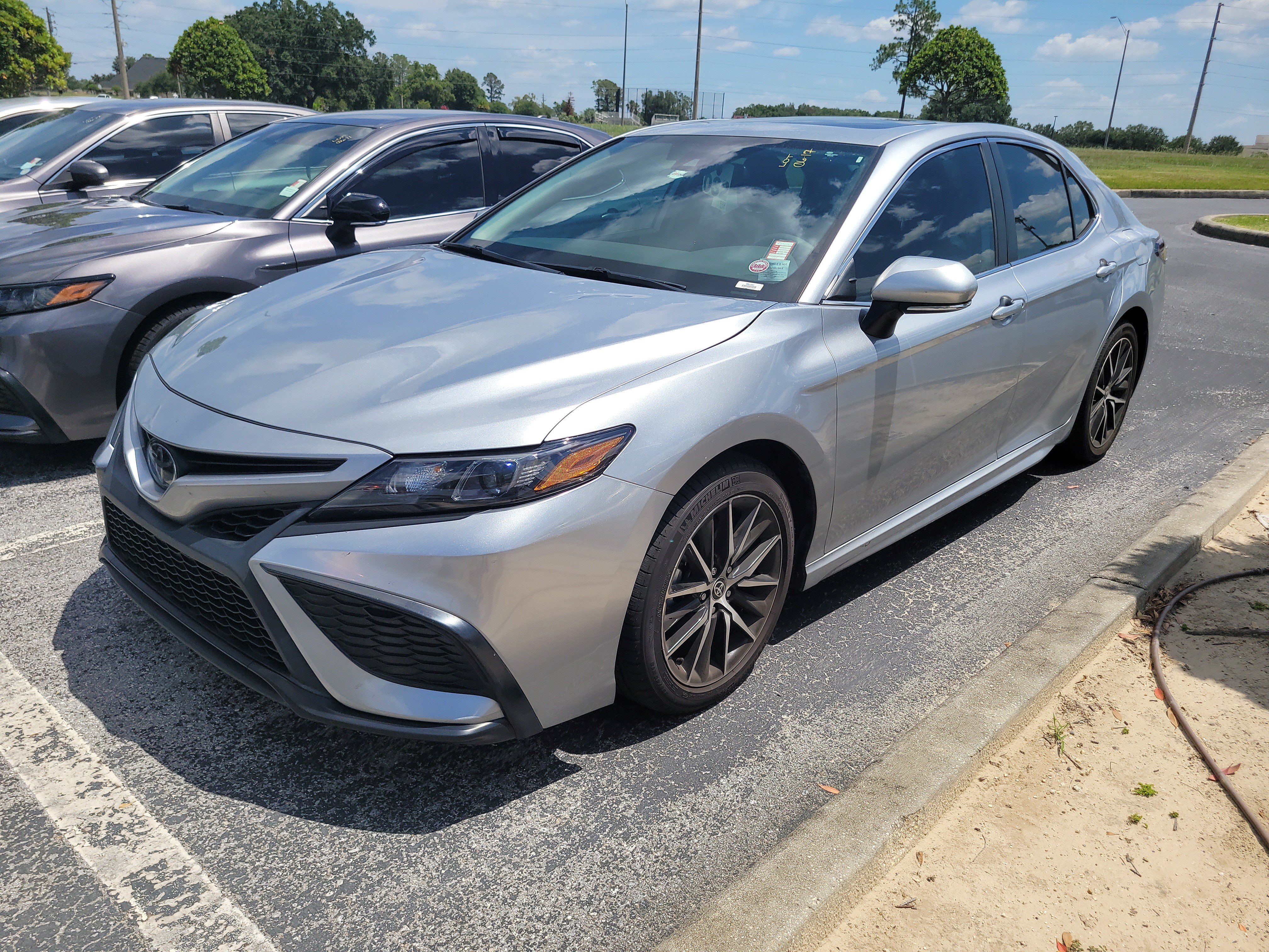 Used 2024 Celestial Silver Metallic Toyota SE image 3