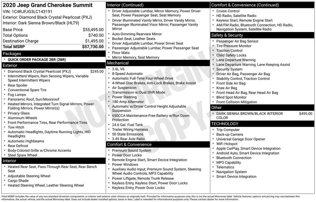 Certified Used 2020 Black Jeep Summit image 32