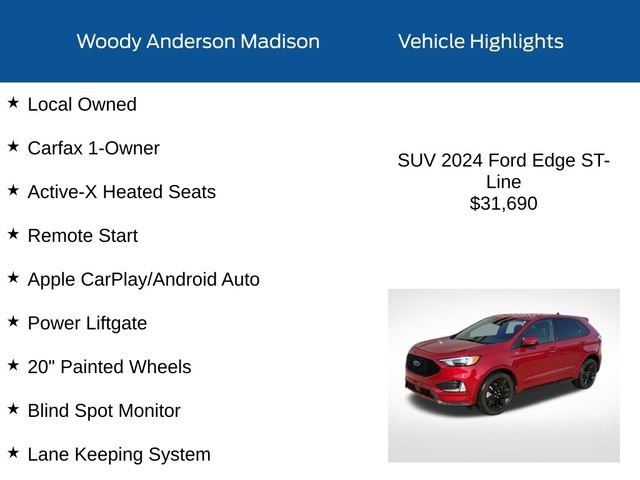Used 2024 Rapid Red Metallic Tinted Clearcoat Ford ST Line image 2
