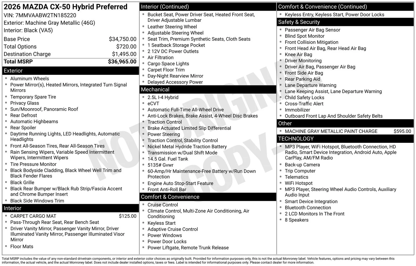 New 2026 Machine Gray Metallic Mazda Preferred image 4