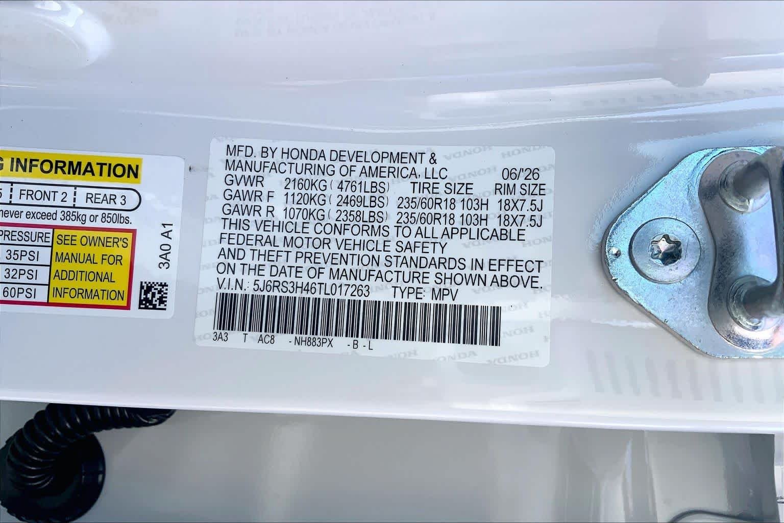 New 2026 Platinum White Pearl Honda 2WD EX image 19