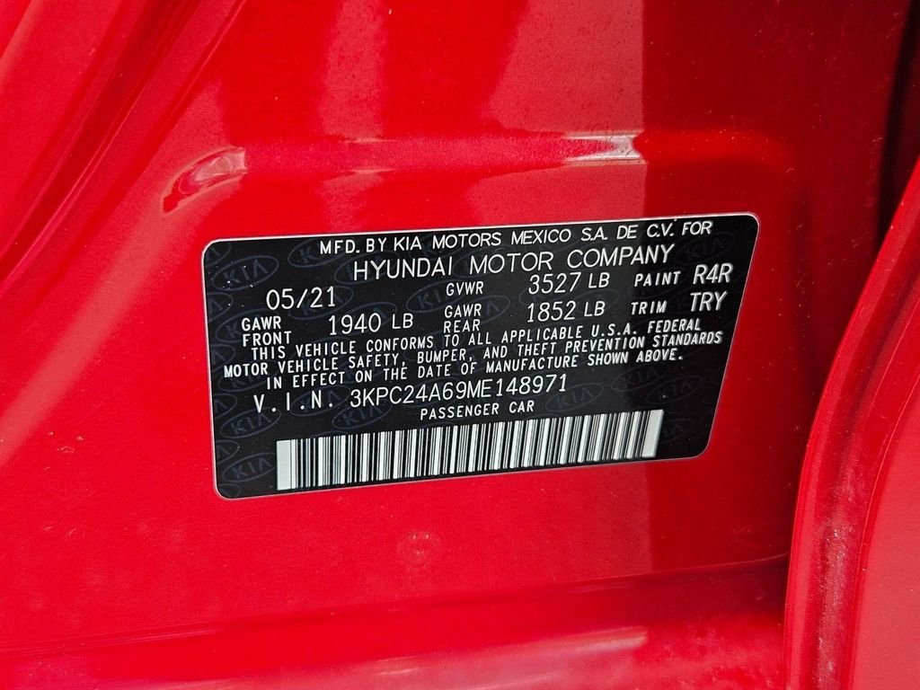 Used 2021 Pomegranate Red Metallic Hyundai SE image 32