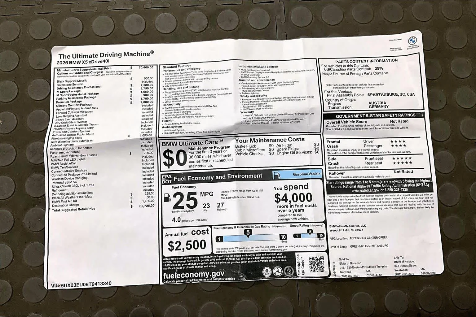 New 2026 Black Sapphire Metallic BMW xDrive40i image 18