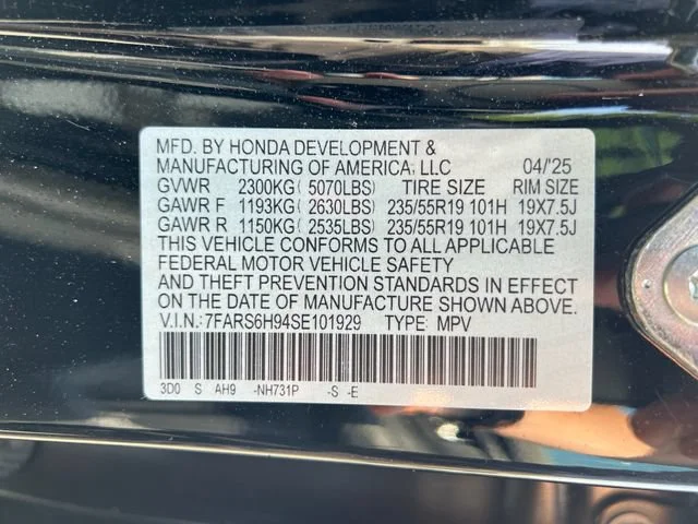 Certified Used 2025 Crystal Black Pearl Honda Sport Touring image 17