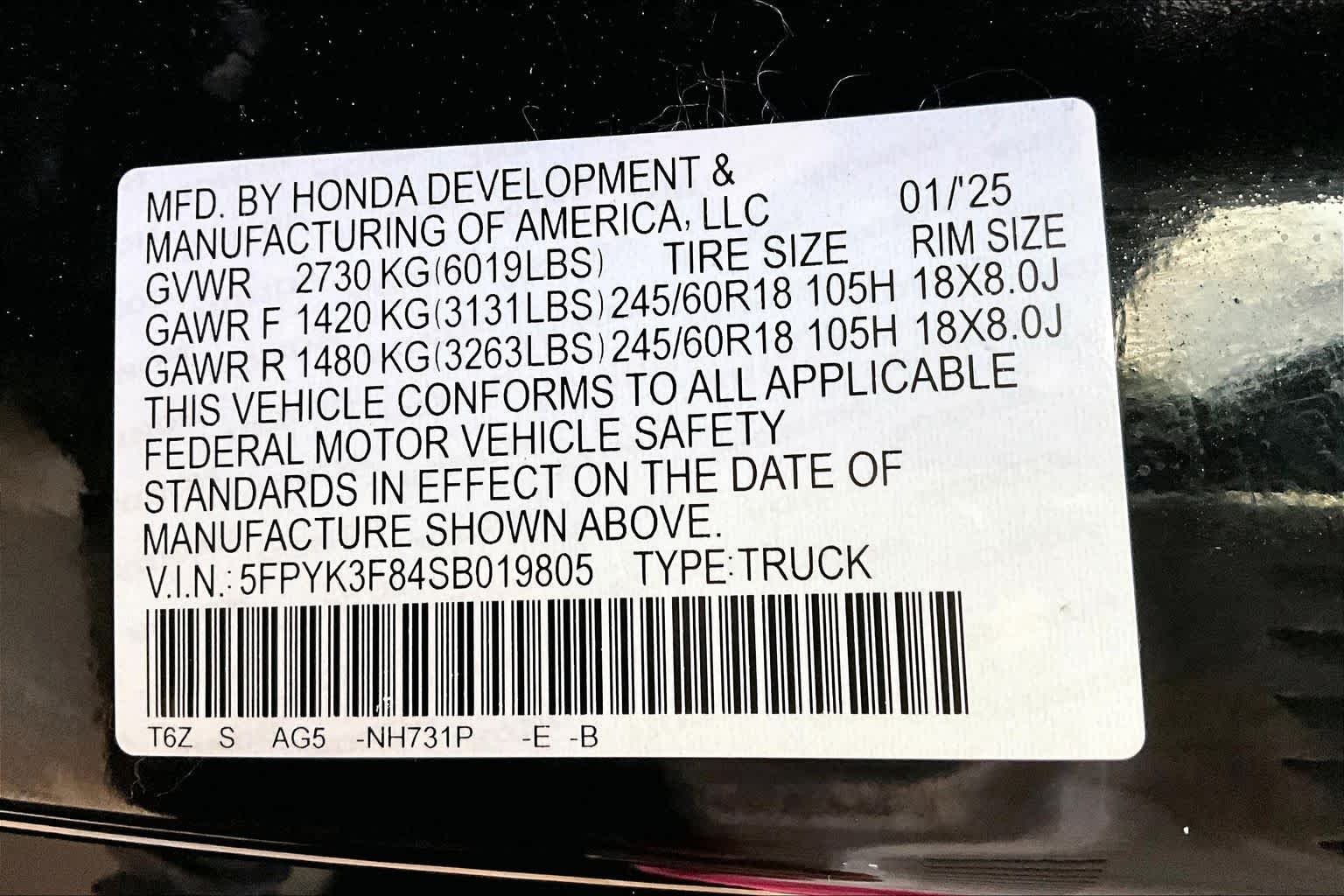 Used 2025 Crystal Black Pearl Honda Black Edition image 35