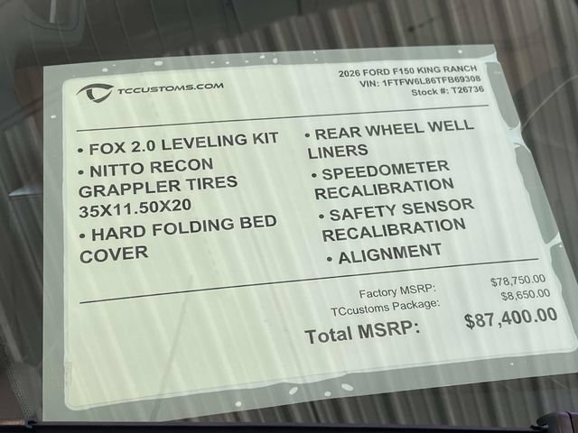 New 2026 Star White Metallic Tri-Coat Ford TCcustoms image 46