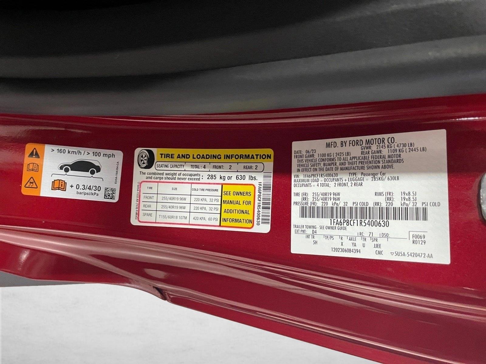 Used 2024 Rapid Red Metallic Tinted Clearcoat Ford GT Premium image 23