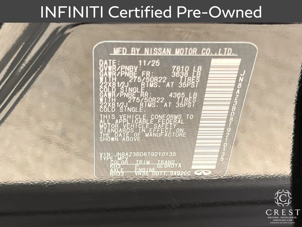 Certified Used 2026 Black Obsidian INFINITI LUXE image 34