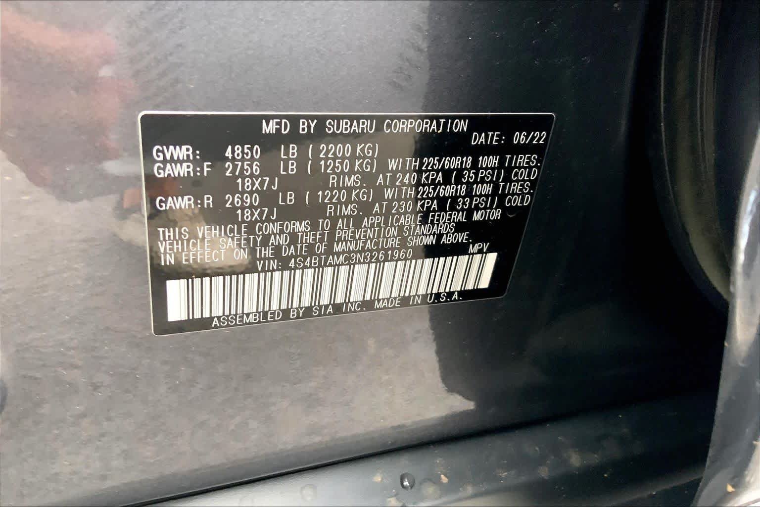 Used 2022 Magnetite Gray Metallic Subaru Limited image 37