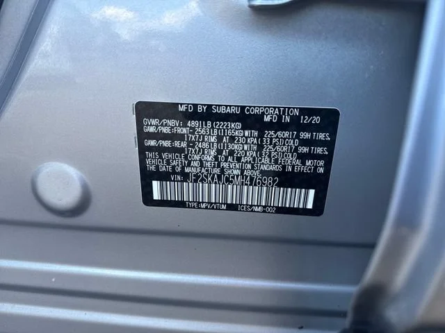 Used 2021 Ice Silver Metallic Subaru Premium image 16