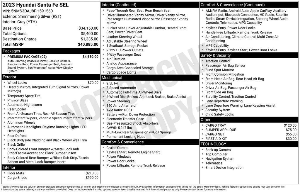 Used 2023 Silver Hyundai SEL image 7
